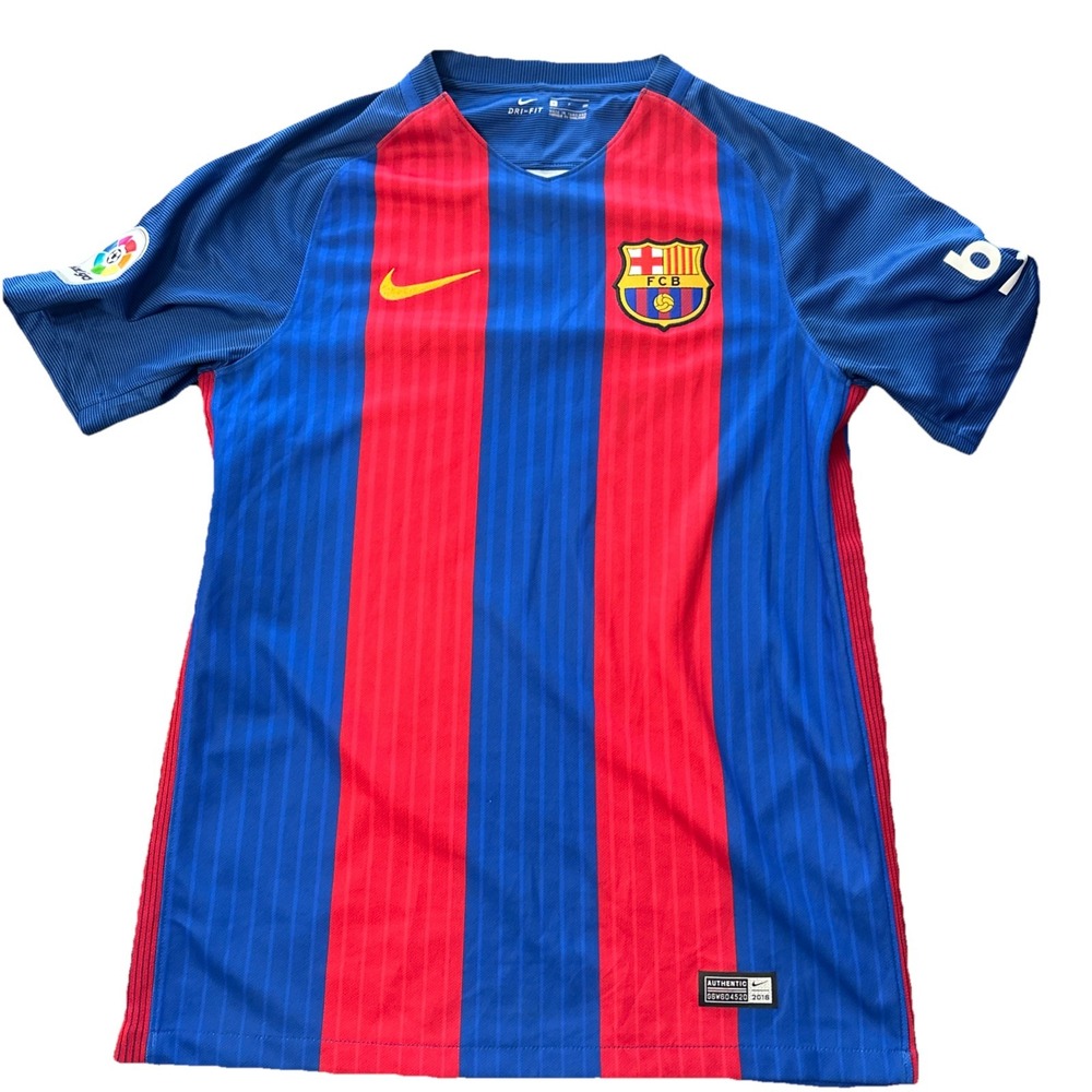 Nike BARCELONA 2016 2017 HOME FOOTBALL SHIRT SOCCER JERSEY Size Small